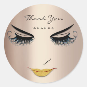 Adesivo Redondo Obrigado A Dar O Nome Eyelash Rosa Blue Sweet 16º