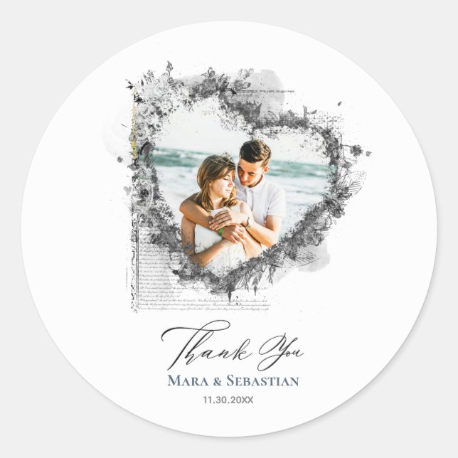 Adesivo Redondo *~* OBRIGADO A Elegante Elegant Ephemera AR18 (Frente)