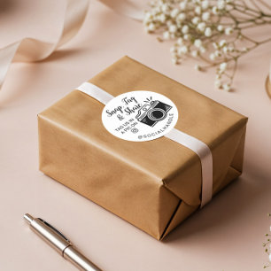 Adesivo Redondo Obrigado A Encaixar, Etiquetar e Compartilhar Câm