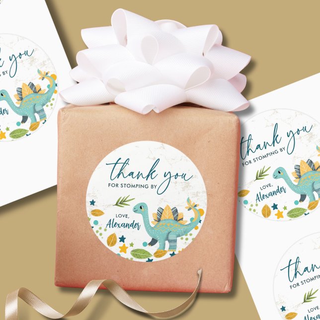 Adesivo Redondo Obrigado A Estombrar Por Dinossauro Jurássico Aniv (Criador carregado)