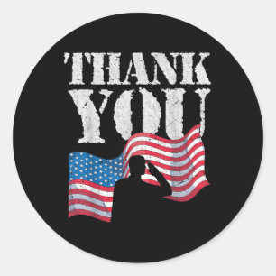 Adesivo Redondo Obrigado A Nossa Bandeira Patriótica Soldado Memor