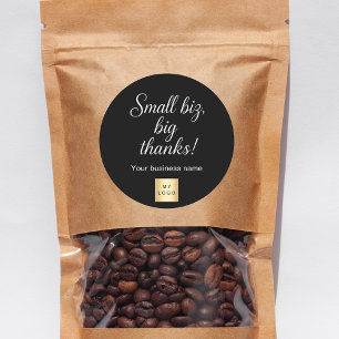 Adesivo Redondo Obrigado a você o logotipo comercial do script bra