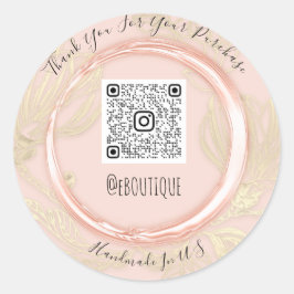 Adesivo Redondo Obrigado Adquira o logotipo de código QR Eyelash D