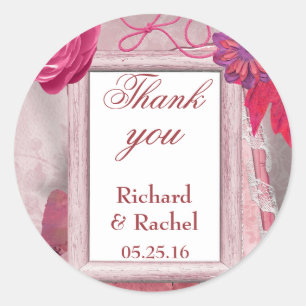 Adesivo Redondo Obrigado agradável você roxo