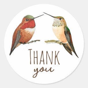 Adesivo Redondo Obrigado Allen's Hummingbird