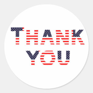 Adesivo Redondo OBRIGADO americano seu autocolante