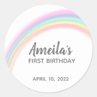 Adesivo Redondo Obrigado arco-íris que você cola