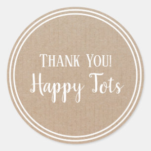 Adesivo Redondo Obrigado artesanato moderno do círculo do hipster