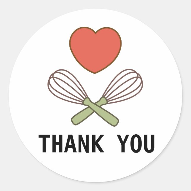 Adesivo Redondo Obrigado Baker's Stickers (Frente)