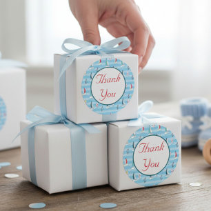 Adesivo Redondo Obrigado Barco à Vela Náutico