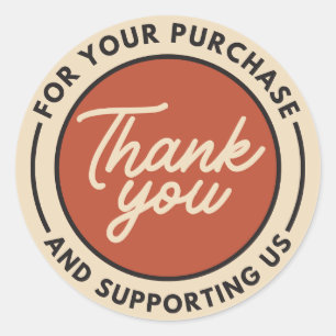 Adesivo Redondo Obrigado Beige Red