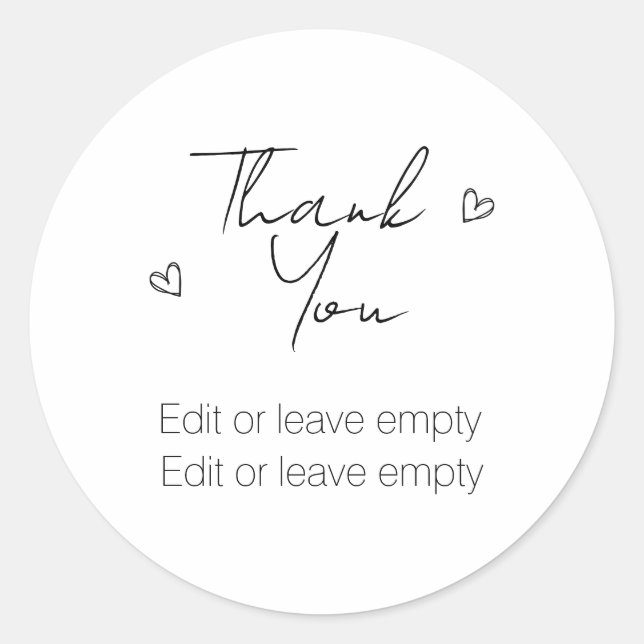 Adesivo Redondo Obrigado Bem-vindo Parabéns (Frente)