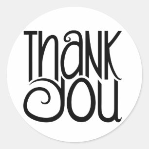 Adesivo Redondo Obrigado, Black Sticker