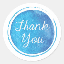 Adesivo Redondo Obrigado Blue Round Sticker