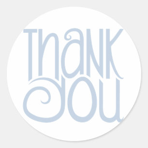 Adesivo Redondo Obrigado Blue Sticker