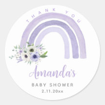 Obrigado Boho Rainbow Baby Shower Clássico