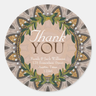 Adesivo Redondo Obrigado bonito do louro do girassol do brilho do