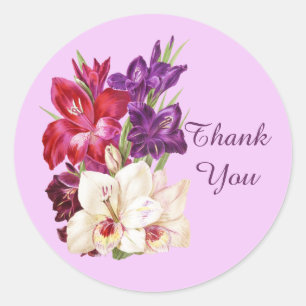 Adesivo Redondo Obrigado bonito, flores