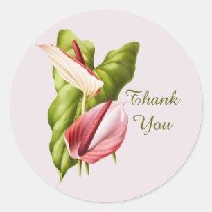Adesivo Redondo Obrigado bonito, flores
