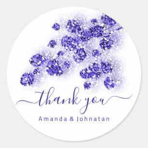 Adesivo Redondo Obrigado Bridal Sweet16ª Floral White Blue