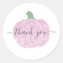 Adesivo Redondo obrigado brilho brilho abóbora rosa rosa brilhante