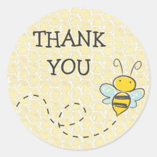Adesivo Redondo Obrigado Bumble Bee Sticker
