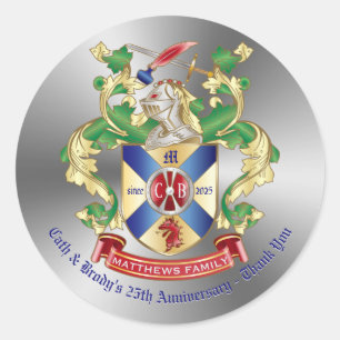 Adesivo Redondo Obrigado Casaco do Braço Cavaleiro da Espada do D