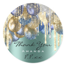 Obrigado Casado Birthday Ballon Teal Drives Dourad