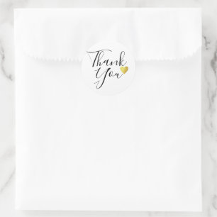 Adesivo Redondo Obrigado, casamento de amor elegante