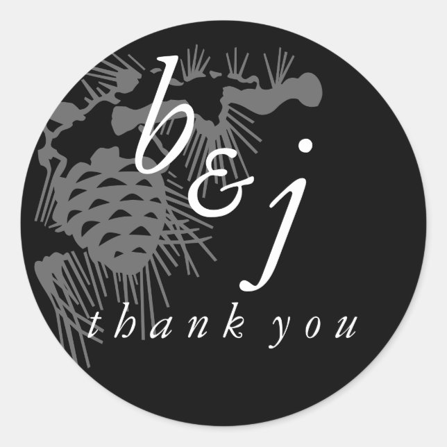 Adesivo Redondo Obrigado Casamento no inverno Favor Stickers Rosa  (Frente)