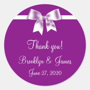 Adesivo Redondo Obrigado Casamento Roxo Vestidos Com Arco