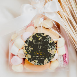 Adesivo Redondo Obrigado chá de panela chic floral outono