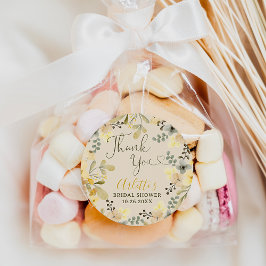 Adesivo Redondo Obrigado chá de panela chic floral outono