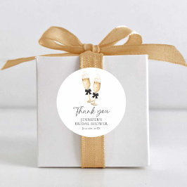 Adesivo Redondo Obrigado Champanhe Moderna