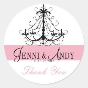 Adesivo Redondo Obrigado Chandelier Names Casamento Favor Stickers