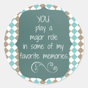 Adesivo Redondo Obrigado citações das memórias