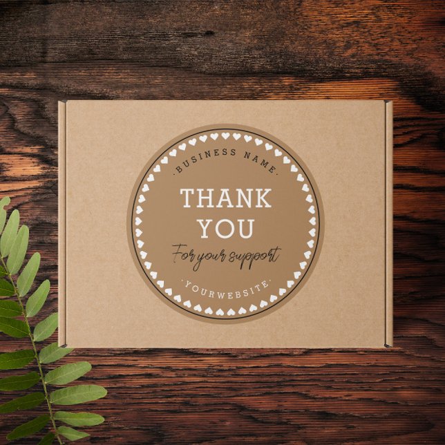 Adesivo Redondo Obrigado Clássico Padrões de Amor (Criador carregado)