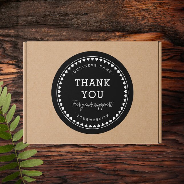 Adesivo Redondo Obrigado Clássico Padrões de Amor (Criador carregado)