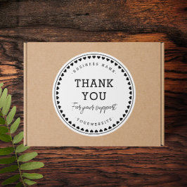 Adesivo Redondo Obrigado Clássico Padrões de Amor