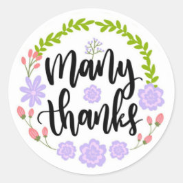 Adesivo Redondo Obrigado, Clássico Vinheta Redonda