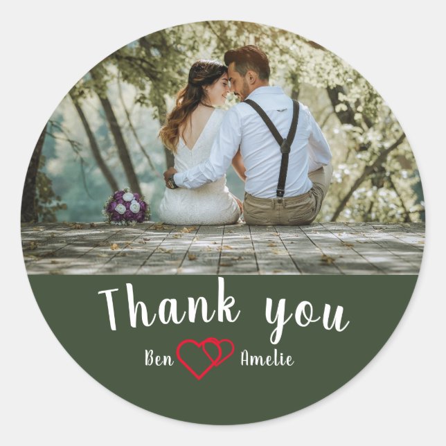 Adesivo Redondo Obrigado, Clássico Vinheta Redonda (Frente)