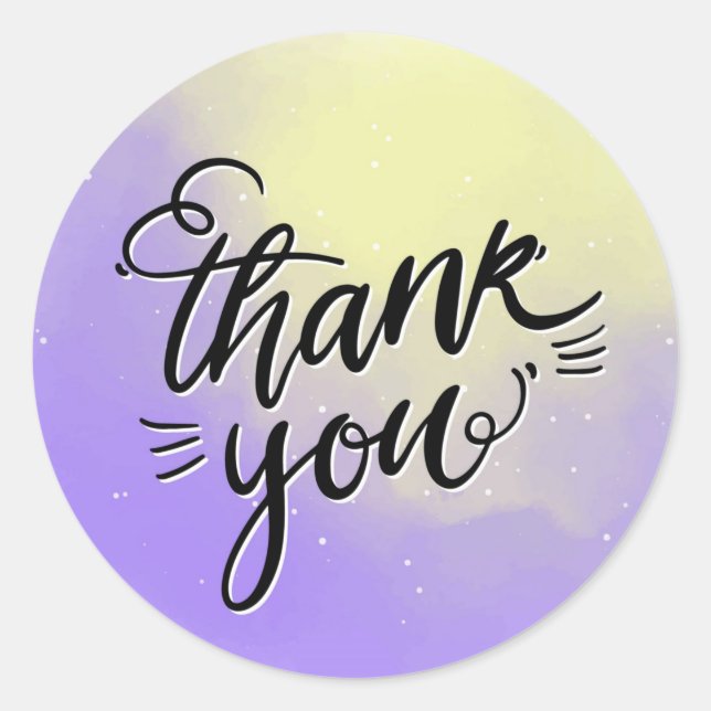 Adesivo Redondo Obrigado, Clássico Vinheta Redonda (Frente)