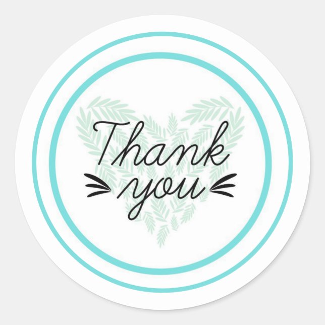 Adesivo Redondo Obrigado, Clássico Vinheta Redonda (Frente)