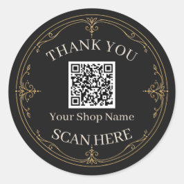 Adesivo Redondo Obrigado Código QR Pequena Empresa Ouro Preto