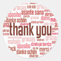 Obrigado, colorido selo vermelho colorido