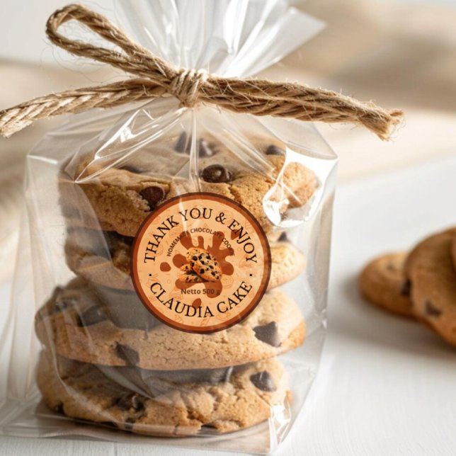 Adesivo Redondo Obrigado Comida de negócios (Criador carregado)