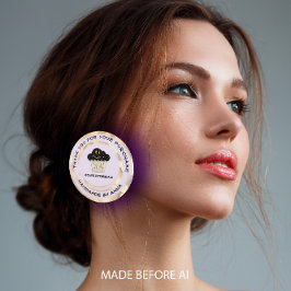 Adesivo Redondo Obrigado Comprando Chocolate Muffin Roxo Sorriso