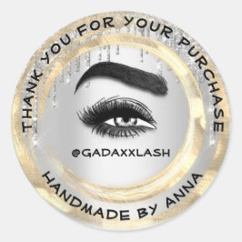 Adesivo Redondo Obrigado Comprando Makeup Artista Lash Cleaner Sil