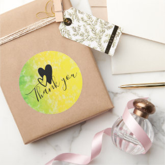 Adesivo Redondo Obrigado Coração Amor 