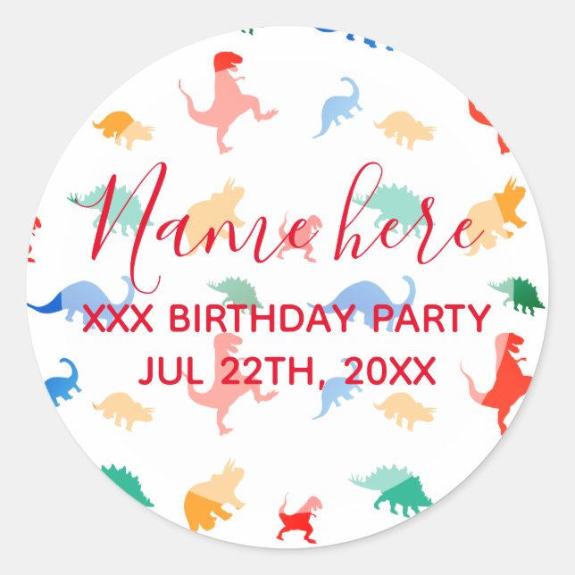 Adesivo Redondo Obrigado Crianças de aniversário (Frente)